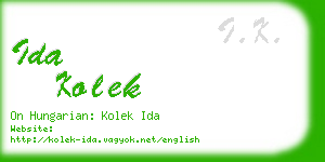 ida kolek business card